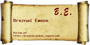 Breznai Emese névjegykártya